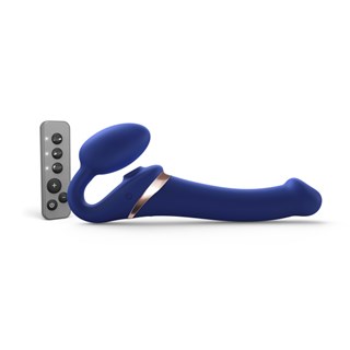 Multi Orgasm Bendable Strap-on - M - Night Blue