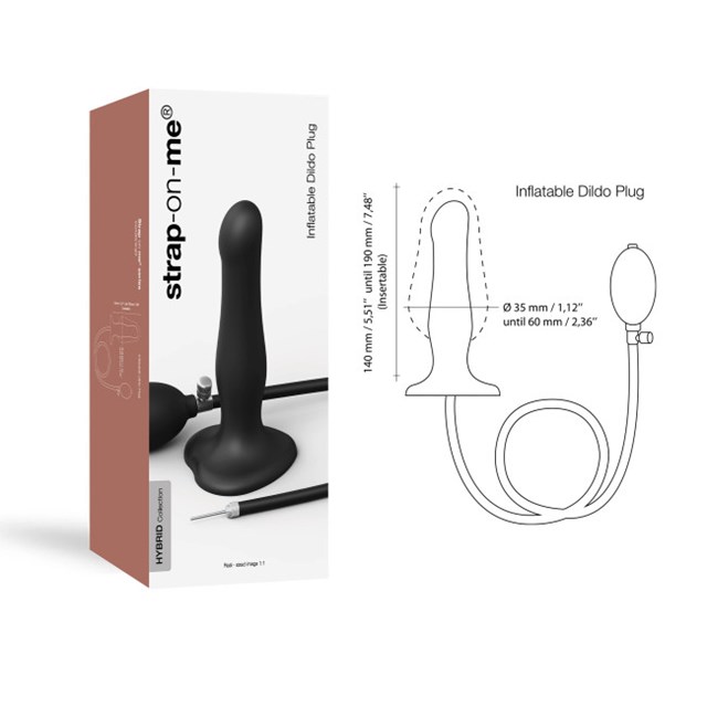 INFLATABLE DILDO PLUG - SORT - ONE SIZE ADJUSTABLE