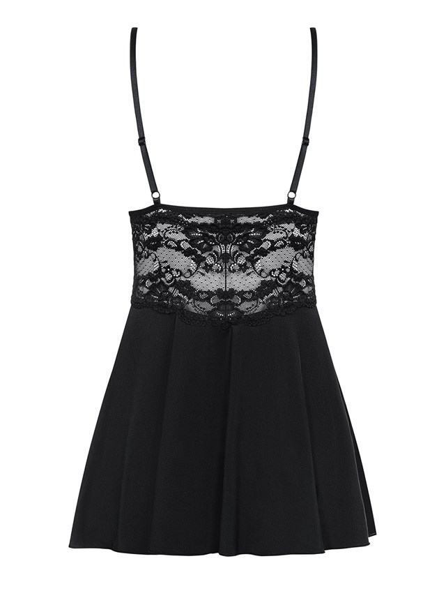 810 - Sort Babydoll og G-streng