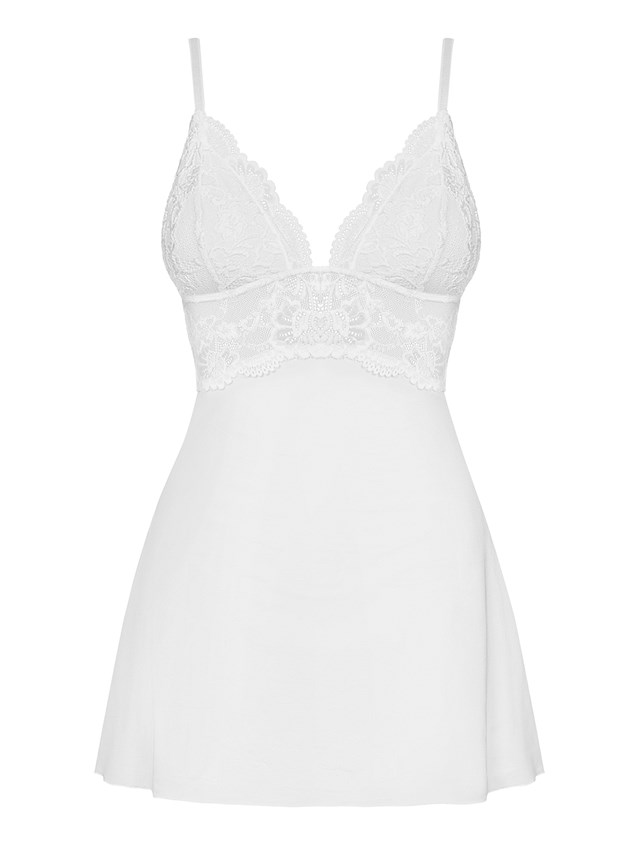 810 - Hvid Babydoll og G-streng