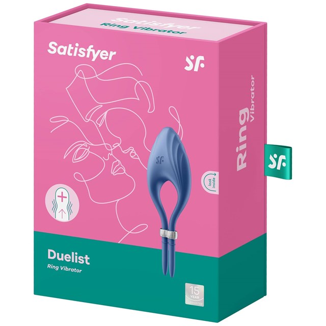 SATISFYER DUELIST RING VIBRATOR - MØRKEBLÅ