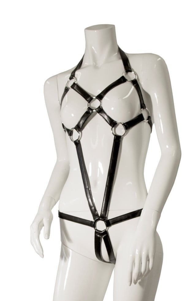 STRAPPED BODYSUIT WITH O-RINGS