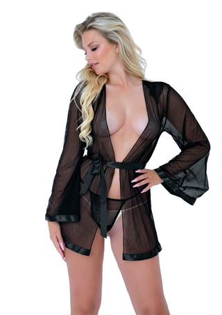 Sheer Kimono And String - Sort