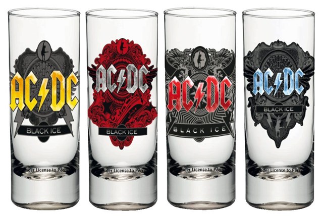 AC/DC Black Ice Shotglas - 4-Pack