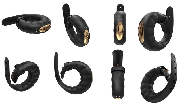 Adjustable Vibrating Penis Ring Black