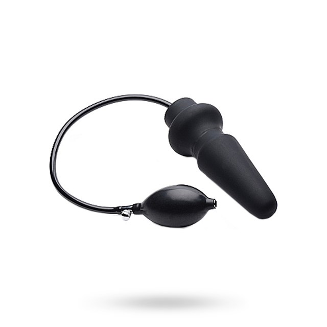 Ass-Pand Large Inflatable Silicone Anal Plug - Sort
