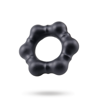 Beaded Silicone Cock Ring Black