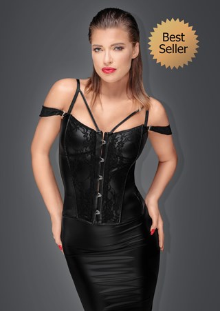 Noir Corset With Lace And Power Wetlook