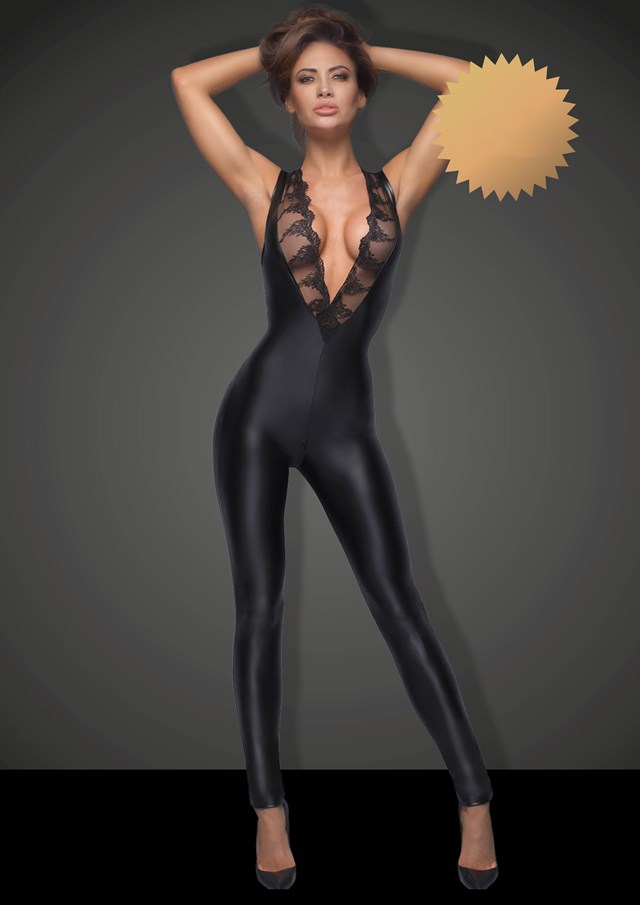 Wetlook Catsuit Med Sexede Blonder