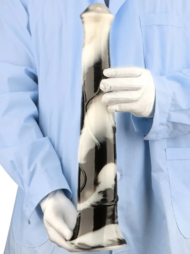 Big Jumpy Dildo Black/White 40 cm