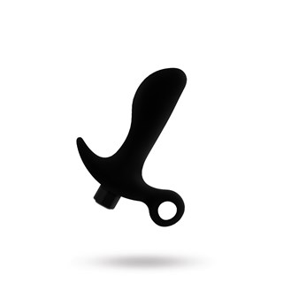 Anal Adventures Platinum - Silicone Vibrating Prostate Massager 01 - Sort