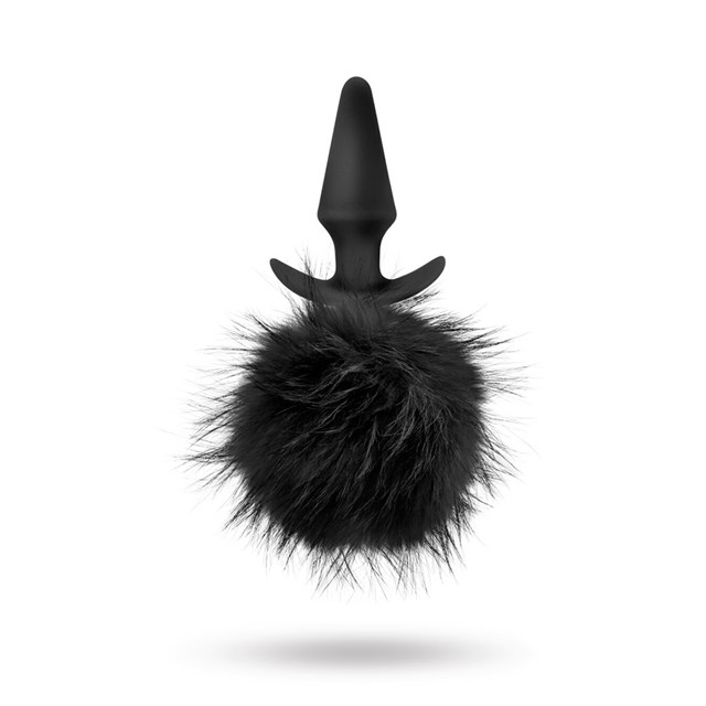 Anal Adventures Platinum - Rabbit Tail Plug - Sort