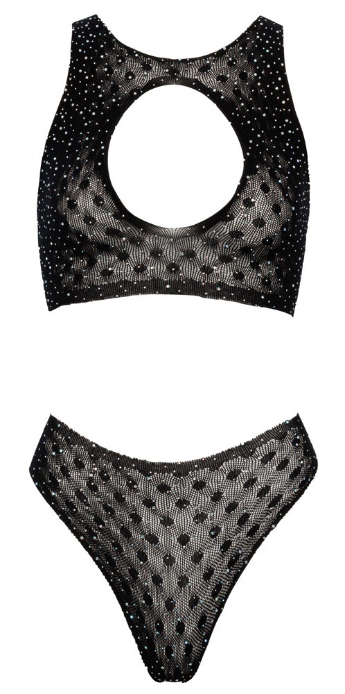 Black Set Covered In Rhinestones