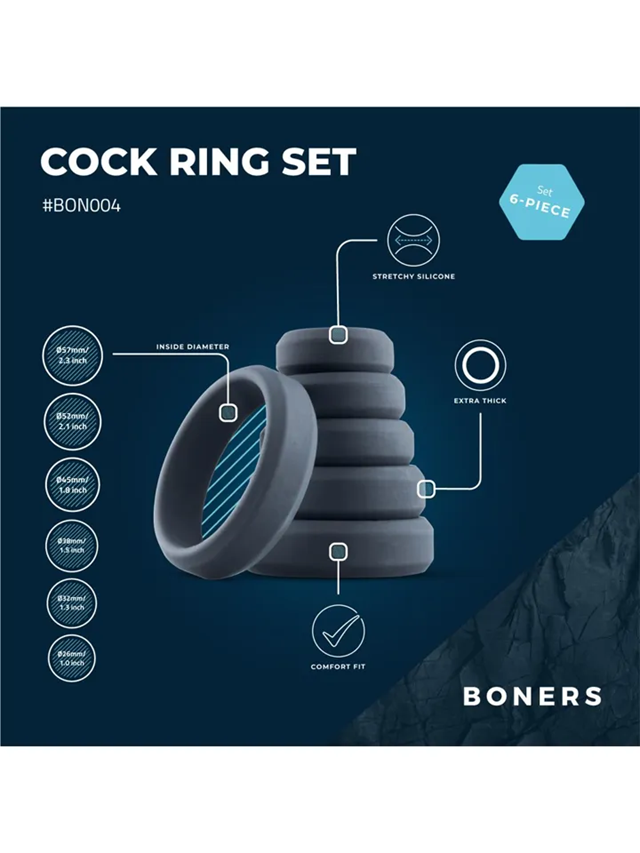 Boners 6-Piece Cock Ring Set