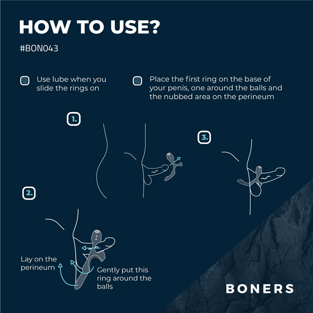 Boners Triple Vibrating Cockring Blue