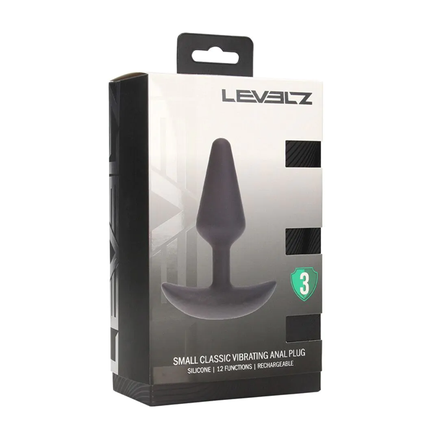 Classic Vibrating Silicone Anal Plug - S - Black