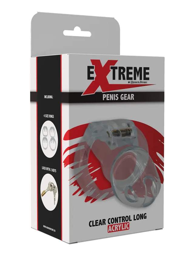 Clear Control Cock Cage Long