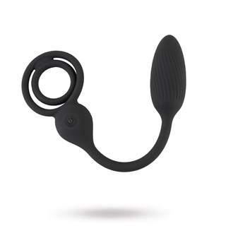 Cock And Ball Ring With Rc Butt Plug