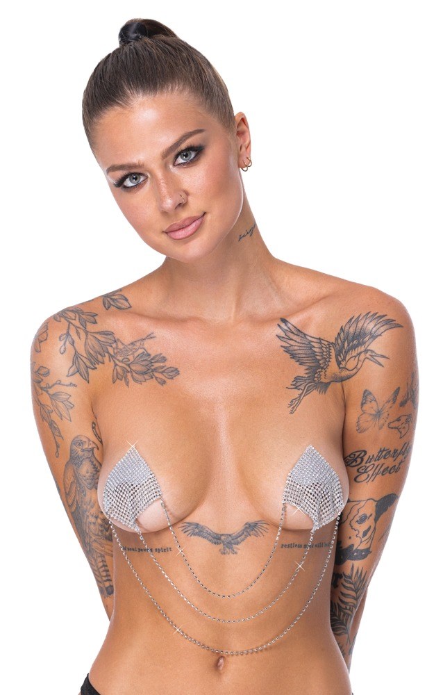 Nipple Stickers Square Silver