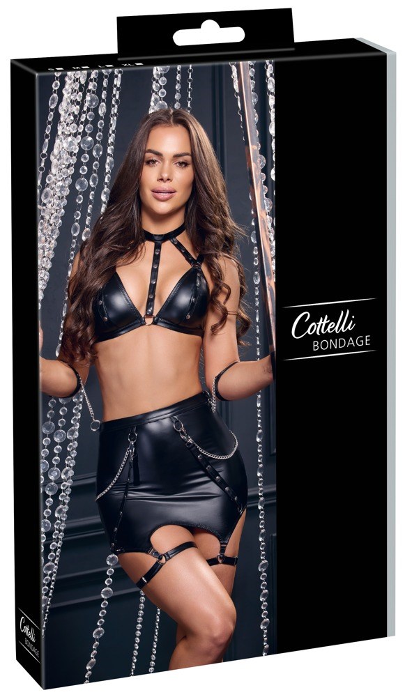 Strap Bra & Suspender Mini Skirt Set