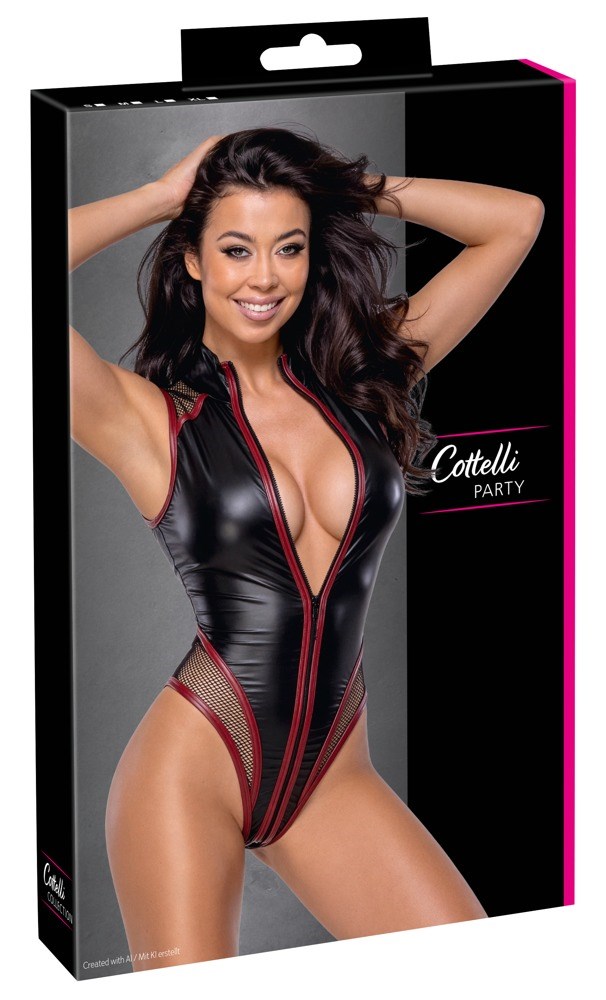 Thong body with stand-up collar