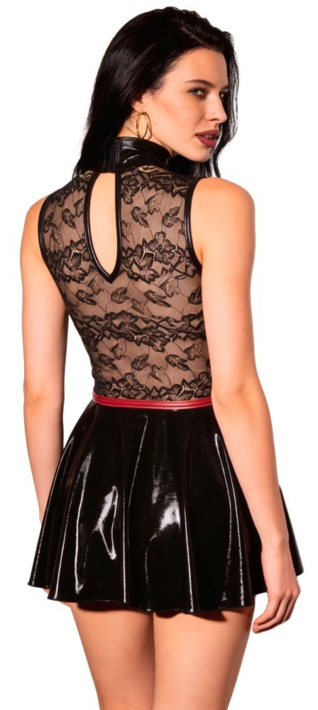 Wetlook Mini Dress Black/Red