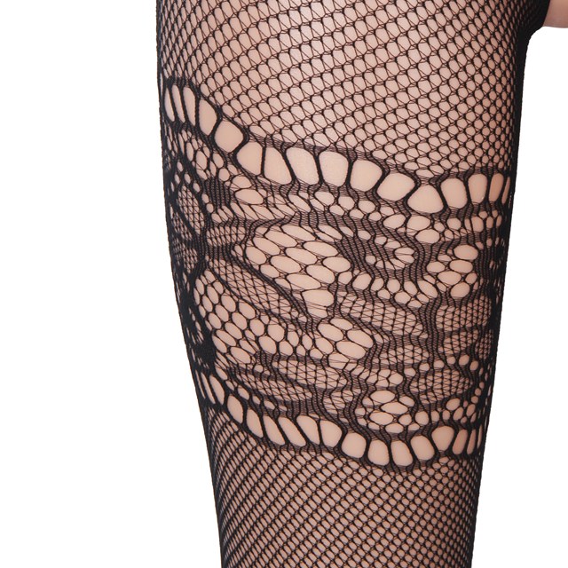 Crotchless Fishnet Pantyhose Black