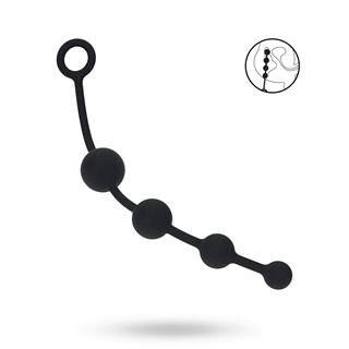 Curved Silicone Anal Beads - Black
