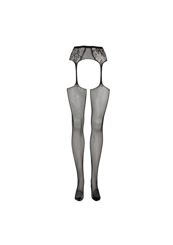 Sorte Strømpebukser med Hofteholder-Look