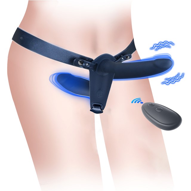 Double Take Vibrating Strap-On Set