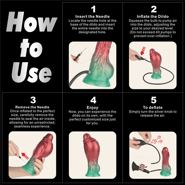 Dual Density Inflatable Dildo Red/Green 21 cm