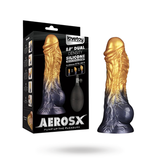 Dual Density Inflatable Dildo Yellow/blue 21 Cm