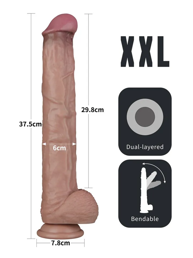 Dual Layered Bendable XXL Cock 37,5 cm