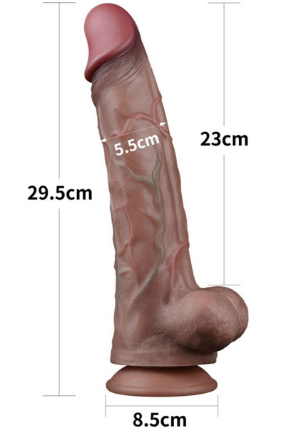 Dual Layered Platinum Silicone Cock 29,5 cm