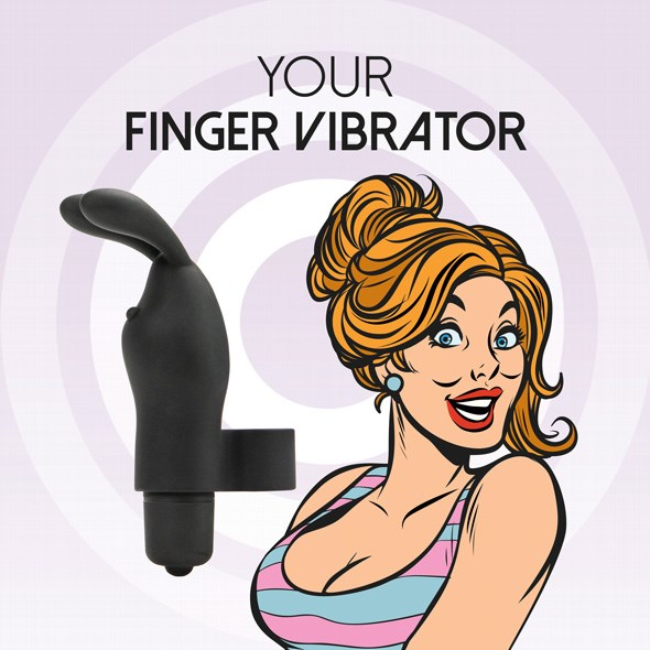 Magic Finger Bunny Vibrator - Black