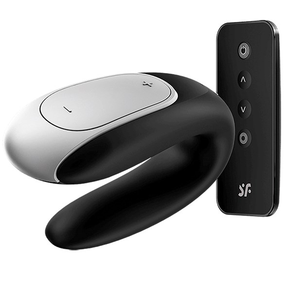 DOUBLE FUN PARVIBRATOR MED FJERNBETJENING - SORT