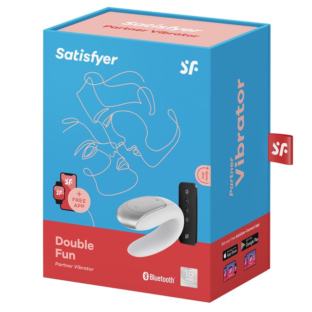 DOUBLE FUN PARVIBRATOR MED FJERNBETJENING - HVID