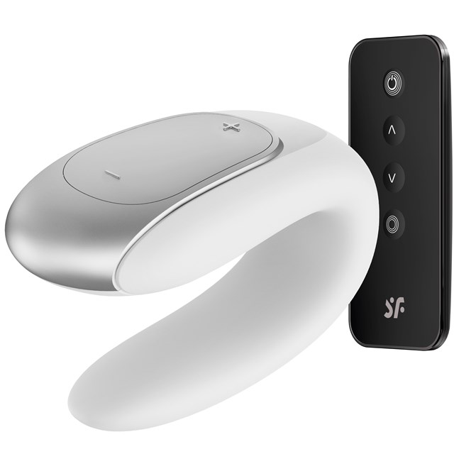 DOUBLE FUN PARVIBRATOR MED FJERNBETJENING - HVID