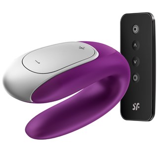 Double Fun Parvibrator Med Fjernbetjening - Lilla