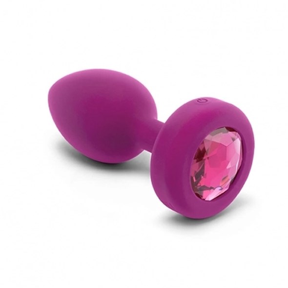 VIBRATING JEWEL PLUG M/L - PINK RUBY