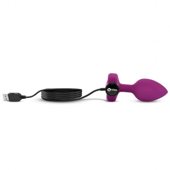VIBRATING JEWEL PLUG M/L - PINK RUBY