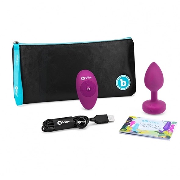 VIBRATING JEWEL PLUG M/L - PINK RUBY