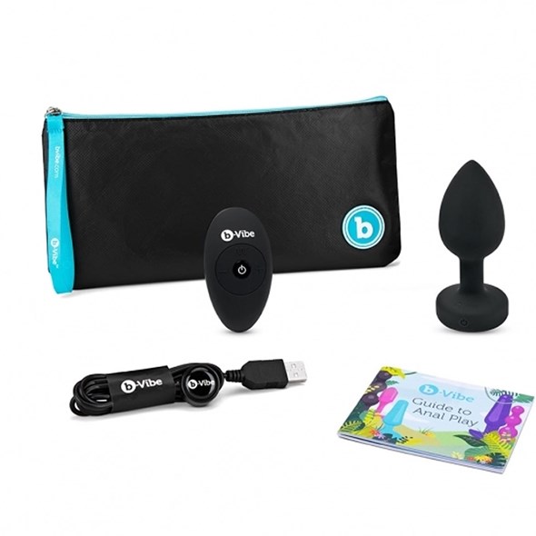 VIBRATING JEWEL PLUG M/L - SORT