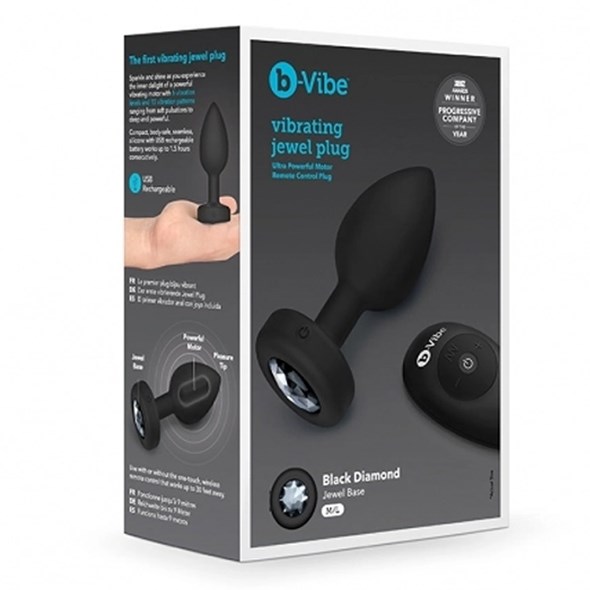 VIBRATING JEWEL PLUG M/L - SORT