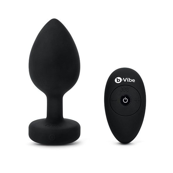 VIBRATING JEWEL PLUG XXL - SORT