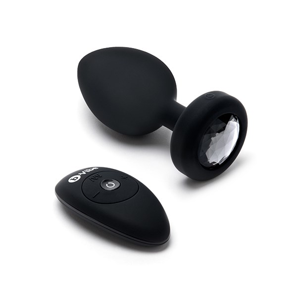 VIBRATING JEWEL PLUG XXL - SORT