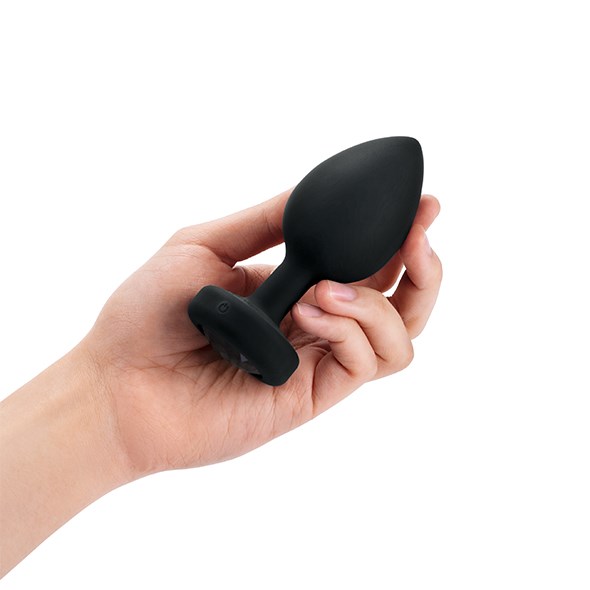 VIBRATING JEWEL PLUG XXL - SORT