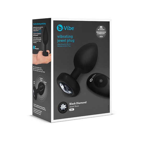 VIBRATING JEWEL PLUG XXL - SORT