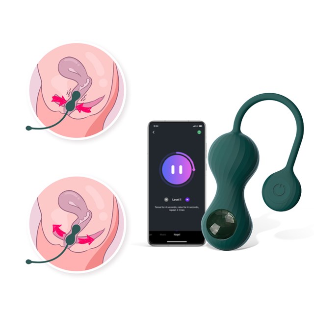 CRYSTAL DUO SMART KEGEL VIBRATOR MED VÆGTE