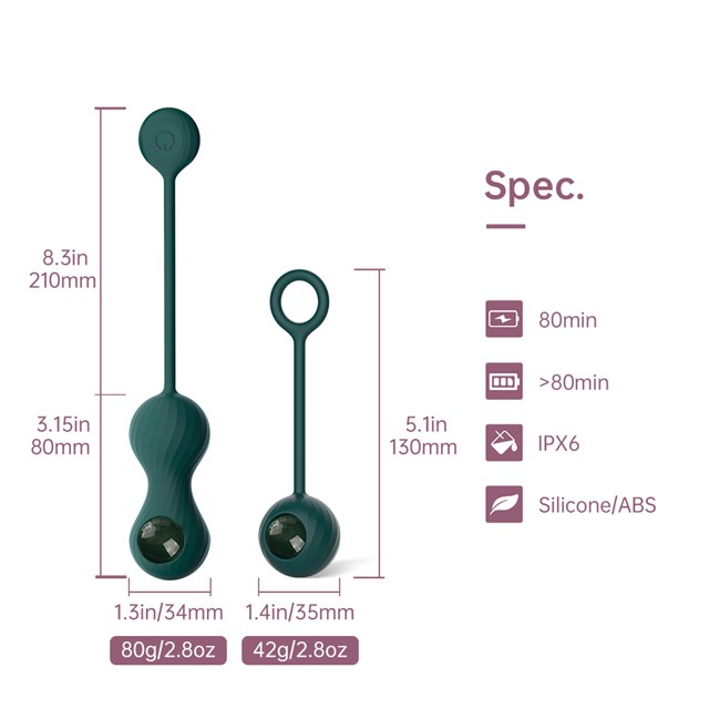 CRYSTAL DUO SMART KEGEL VIBRATOR MED VÆGTE